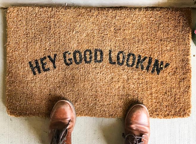 Photo d'affichage de paillasson imitation cocotier