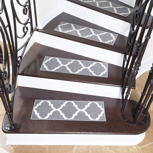 Tapis lavable Marches d'escalier en bois, tapis de monte-escalier antidérapant avec support en caoutchouc antidérapant