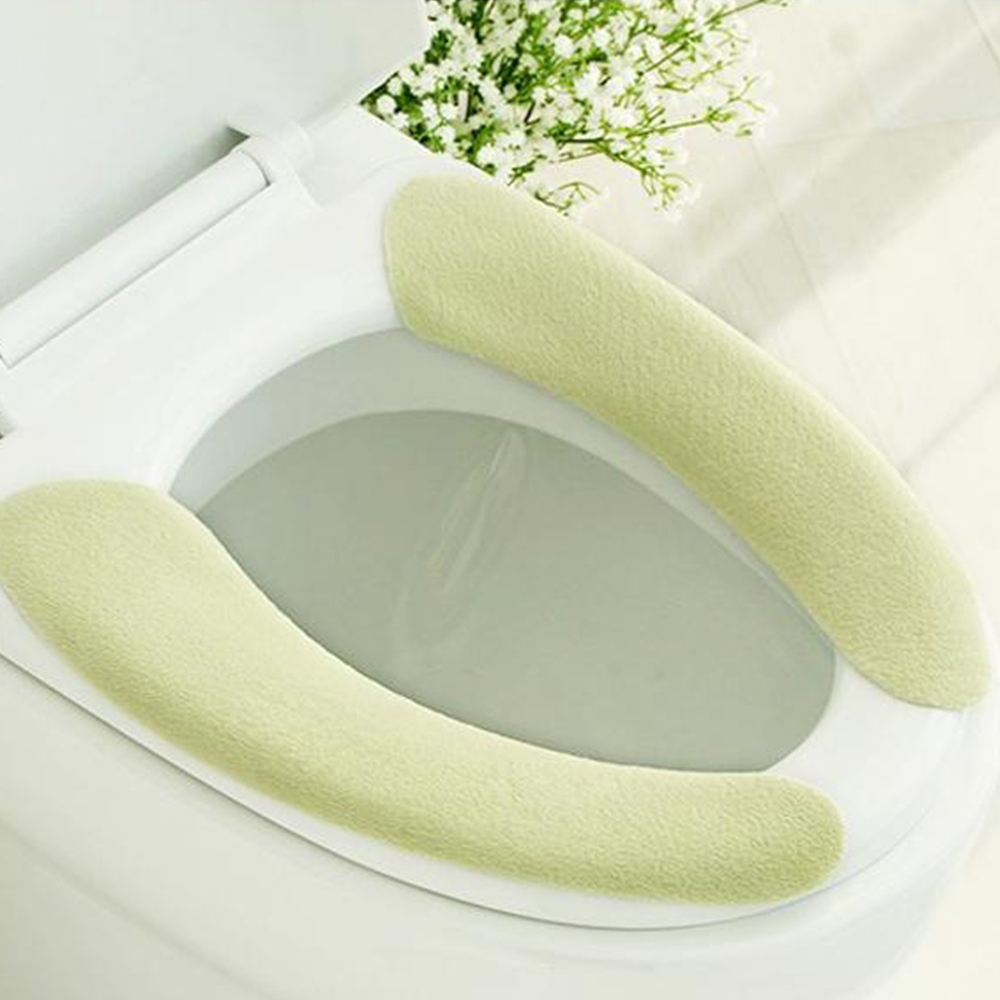 Housse de siège de toilette, salle de bain plus chaude et plus chaude avec tissu en fibre lavable, housses de siège de toilette, coussinets faciles à installer et à nettoyer
