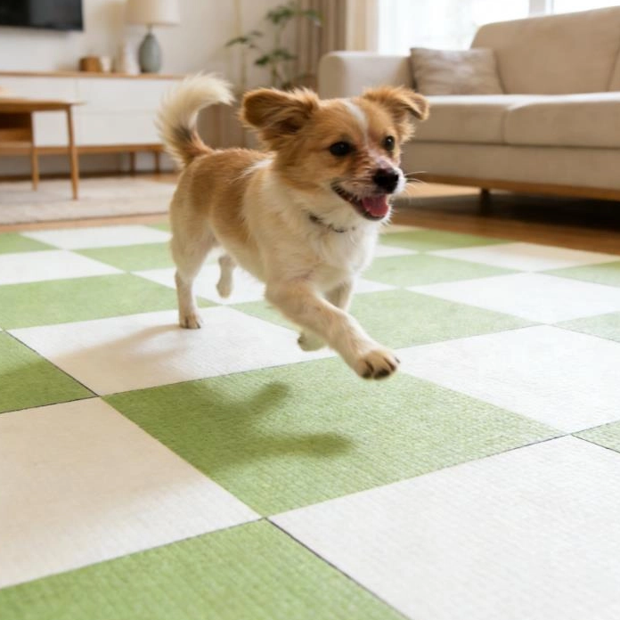 Tapis d'épissage pour animaux de compagnie : comment la fabrication chinoise définit l'esthétique de la vie partagée entre les humains et les animaux de compagnie grâce à l'intelligence modulaire
