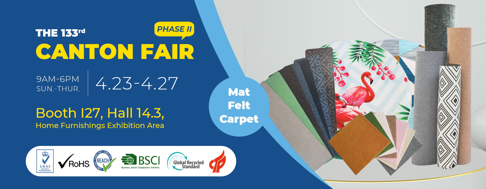 Shandong Rato Carpet Co., Ltd. participera à la 133e Foire de Canton