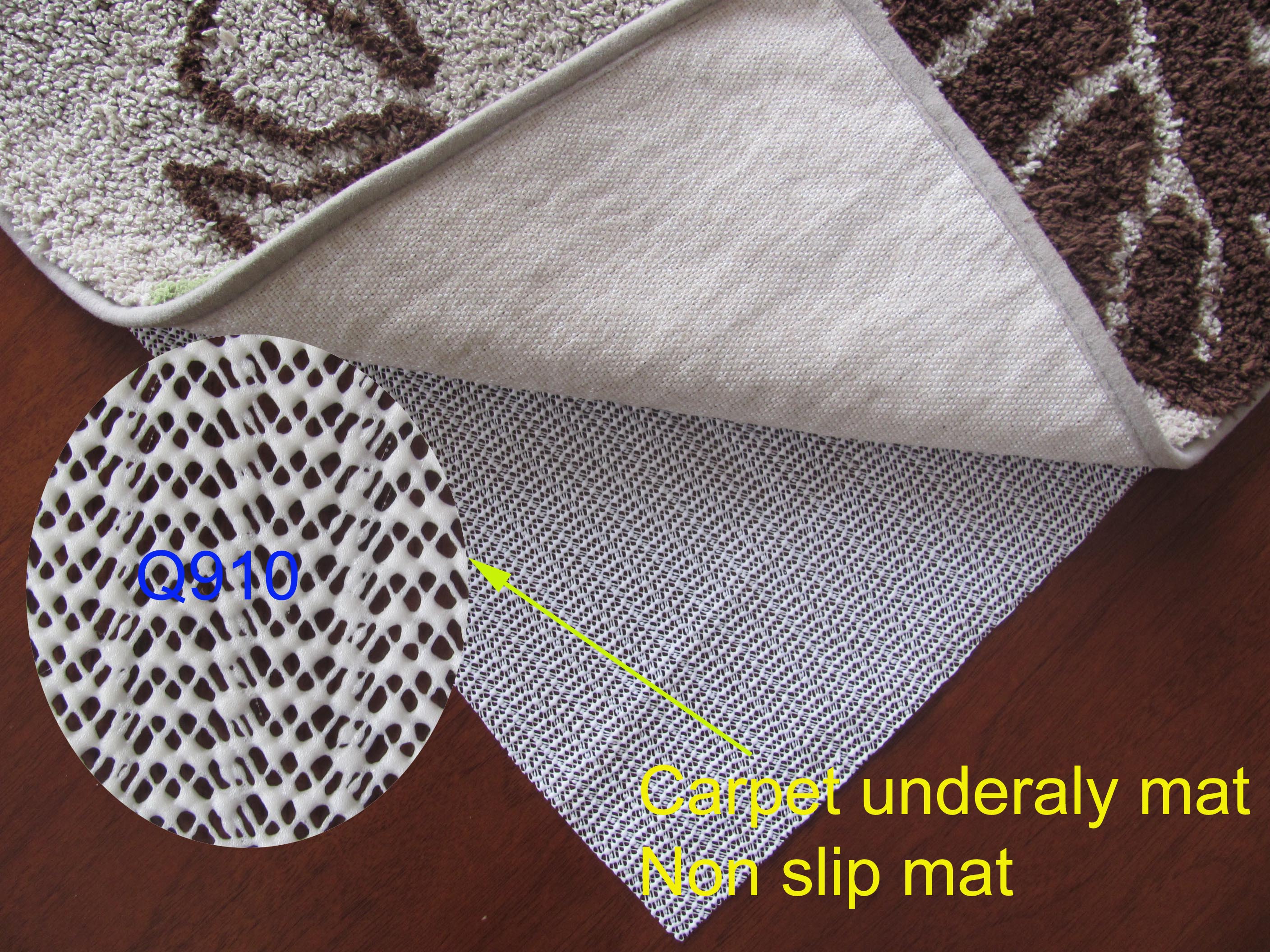 Sous-couche de tapis antidérapante à trou fin blanc, PVC absorbant l'eau domestique et résistant à l'usure