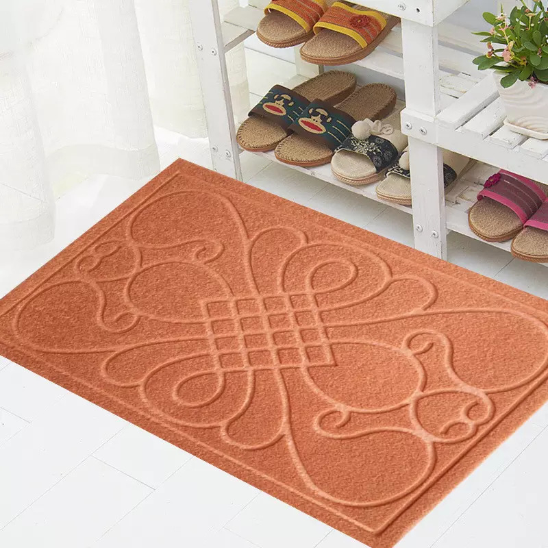 Tapis de porte antidérapant d'intérieur personnalisé, paillasson de bienvenue d'entrée, tapis rouge en Polyester gaufré