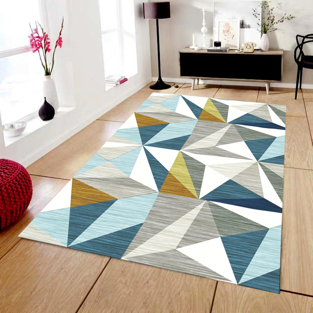 Tapis rétro en velours court, tapis carré antidérapant pour décoration de la maison