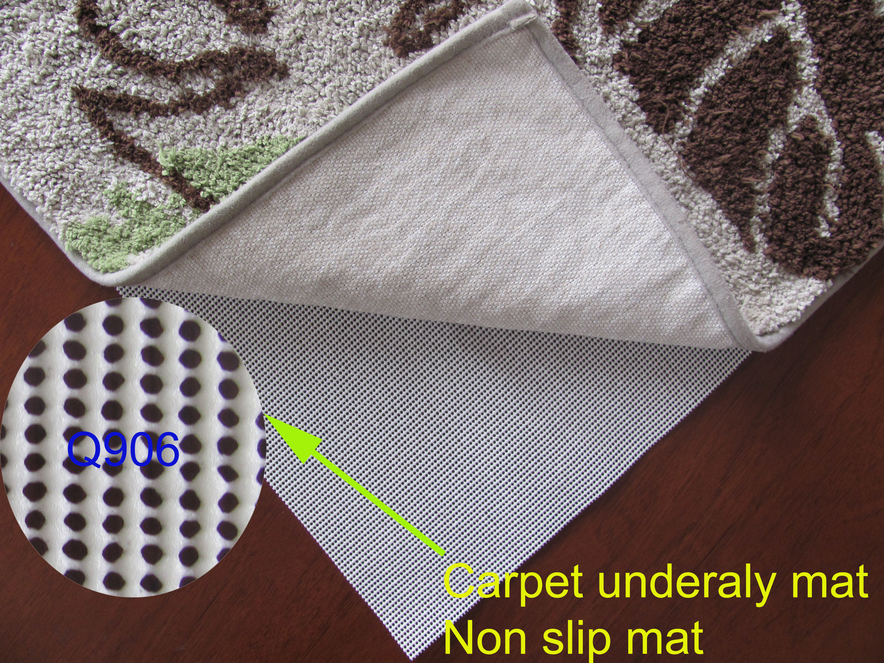  Sous-couche de tapis antidérapante à petits trous ronds, durable et résistante à l'usure